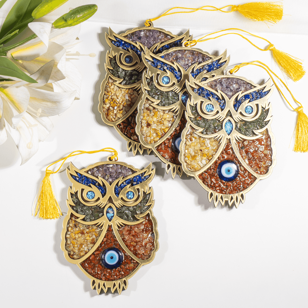 Owl Hanging, Home Protection Charm, Crystal Wall Hanging