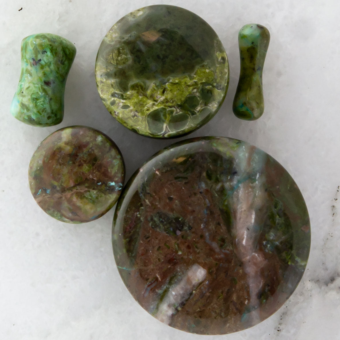 African Green Jade Stone Plugs | | Wiccan Center