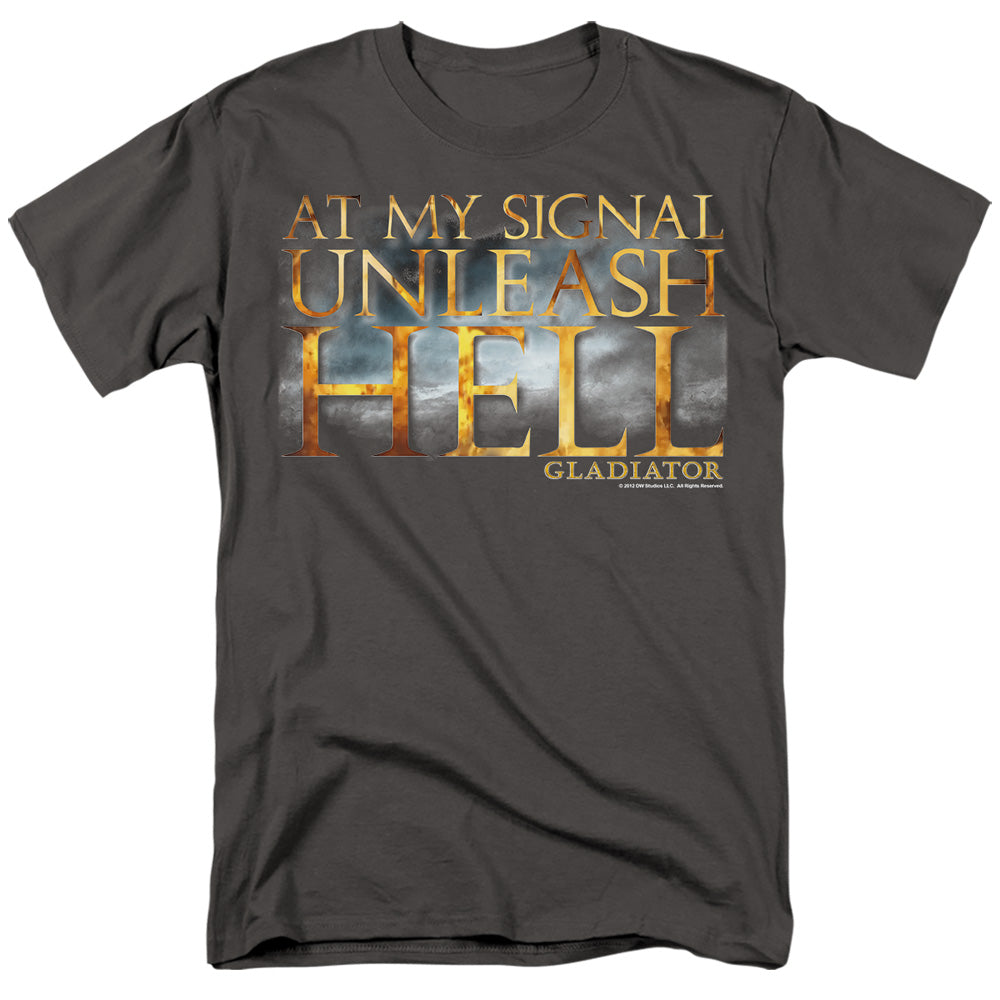 Gladiator Unleash Hell Mens T Shirt Black Officially Licensed | Mens T Shirt | Wiccan Center