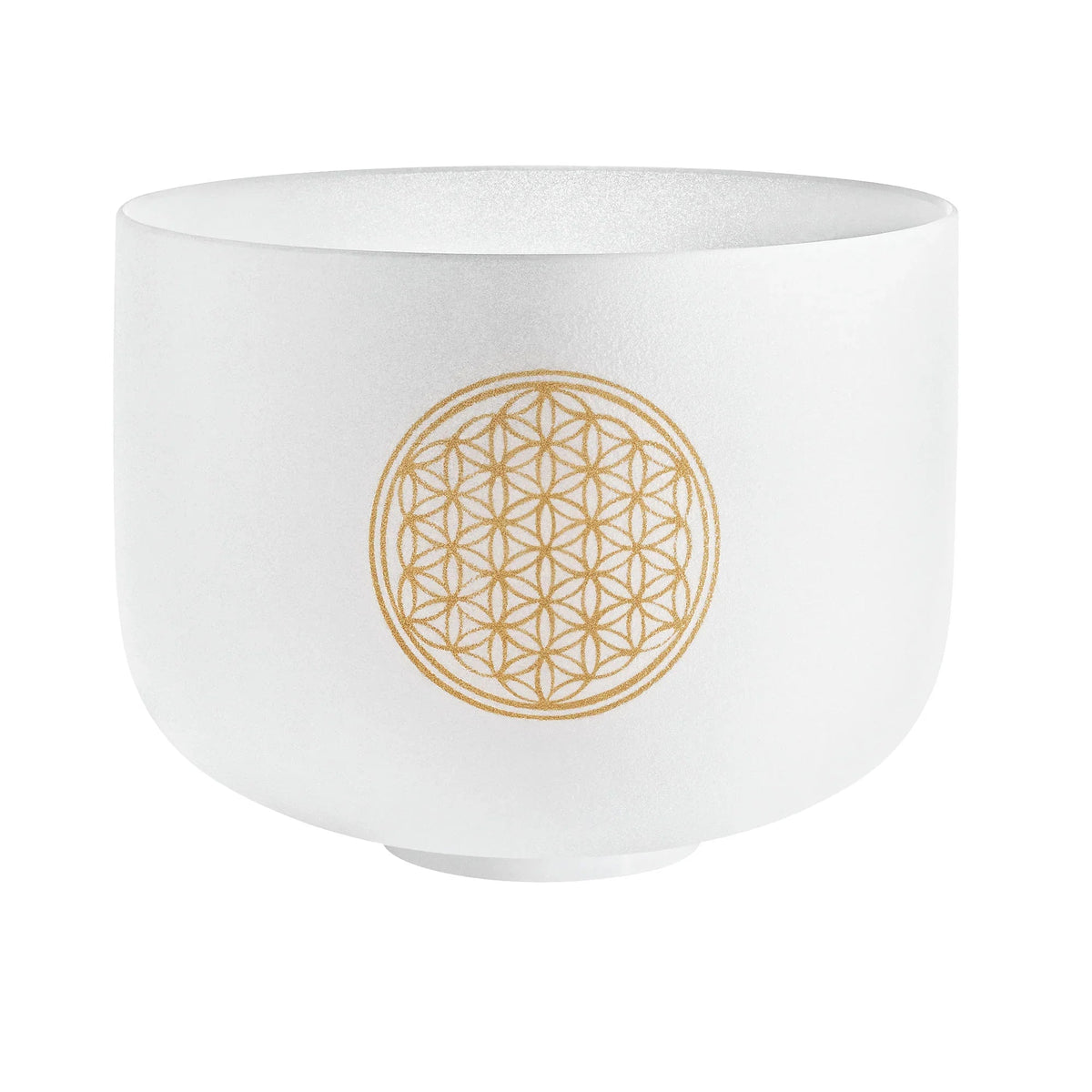 10" White-Frosted Crystal Singing Bowl, Flower of Life 128 Hz | | Wiccan Center