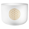 16" White-Frosted Crystal Singing Bowl, Flower of Life 128 Hz | | Wiccan Center