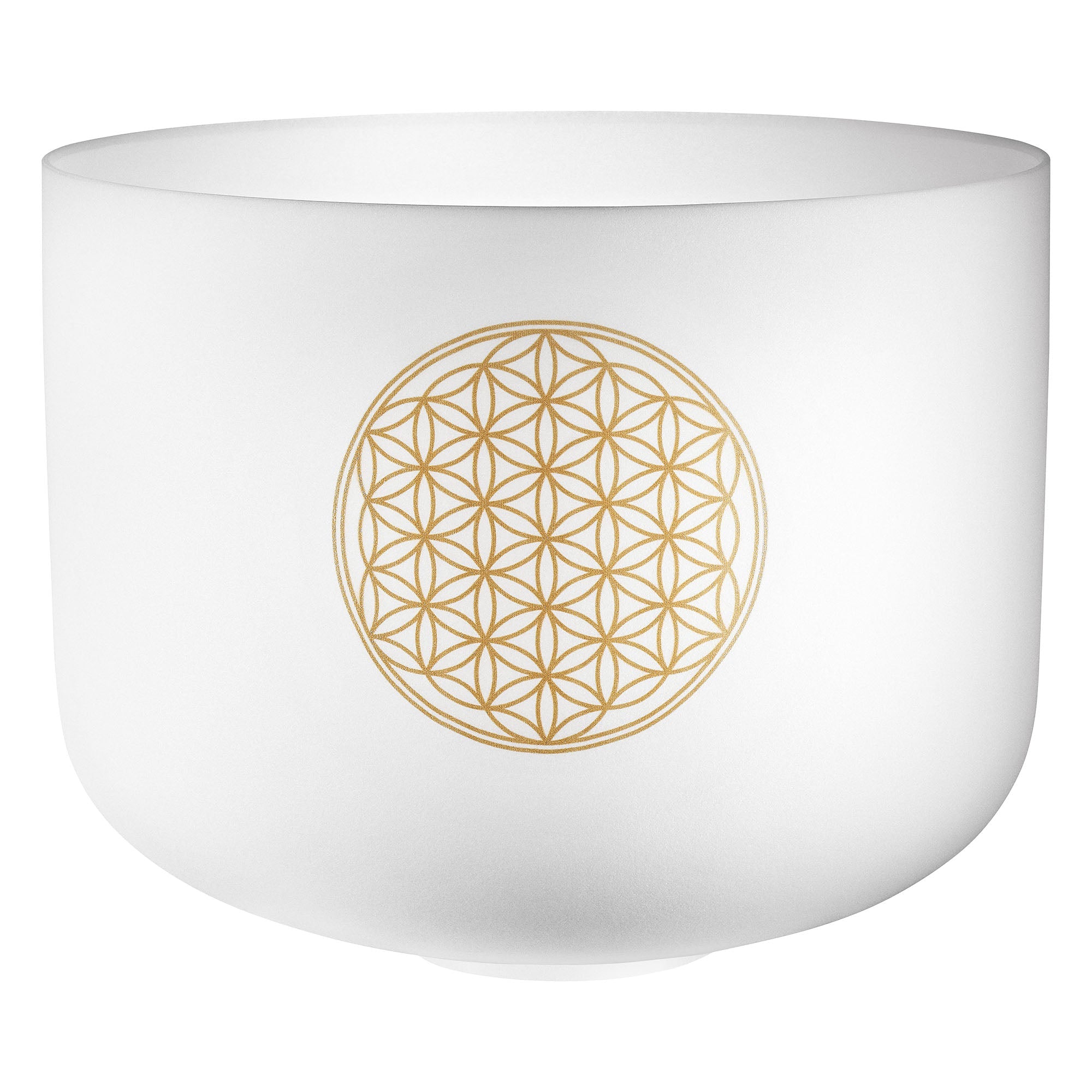 16" White-Frosted Crystal Singing Bowl, Flower of Life 128 Hz | | Wiccan Center