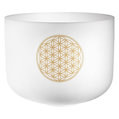 16" White-Frosted Crystal Singing Bowl, Flower of Life 128 Hz | | Wiccan Center
