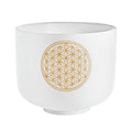 8" White-Frosted Crystal Singing Bowl, Flower of Life 128 Hz | | Wiccan Center