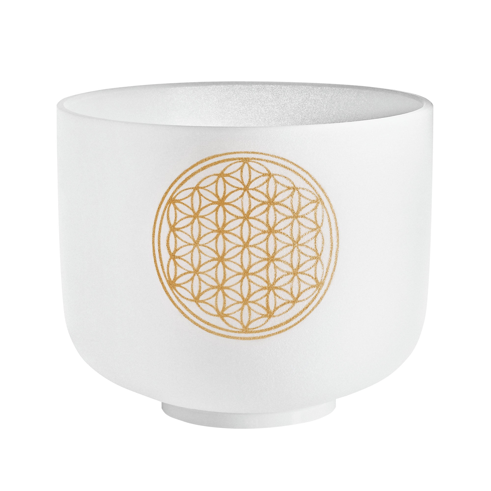 8" White-Frosted Crystal Singing Bowl, Flower of Life 128 Hz | | Wiccan Center
