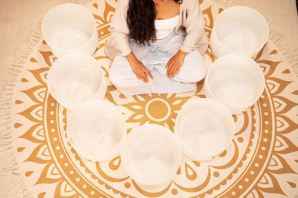 7-Piece Crystal Singing Bowl Chakra Set, Planetary Tuned | | Wiccan Center
