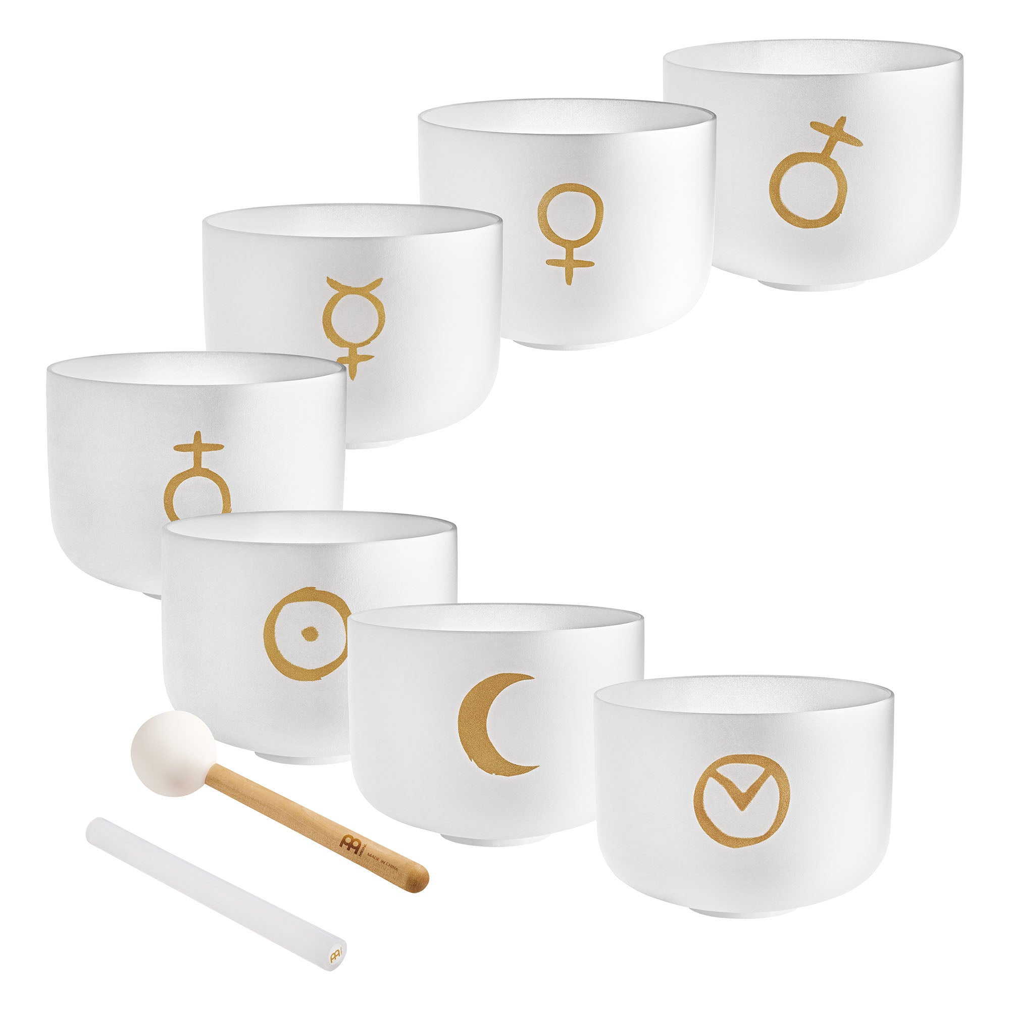 7-Piece Crystal Singing Bowl Chakra Set, Planetary Tuned | | Wiccan Center