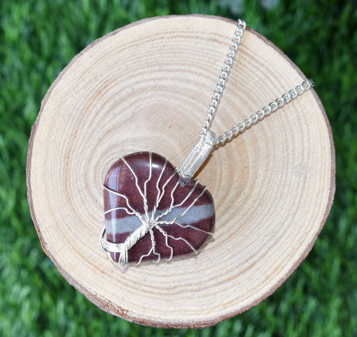 Narmada Heart Silver Wire Wrapped Pendant, Crystal Heart Gemstone Pendant | | Wiccan Center