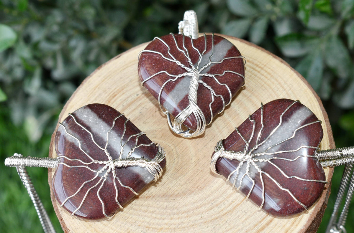 Narmada Heart Silver Wire Wrapped Pendant, Crystal Heart Gemstone Pendant | | Wiccan Center