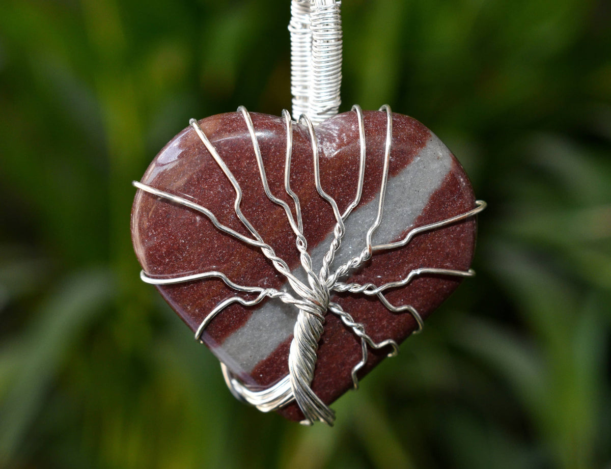 Narmada Heart Silver Wire Wrapped Pendant, Crystal Heart Gemstone Pendant | | Wiccan Center