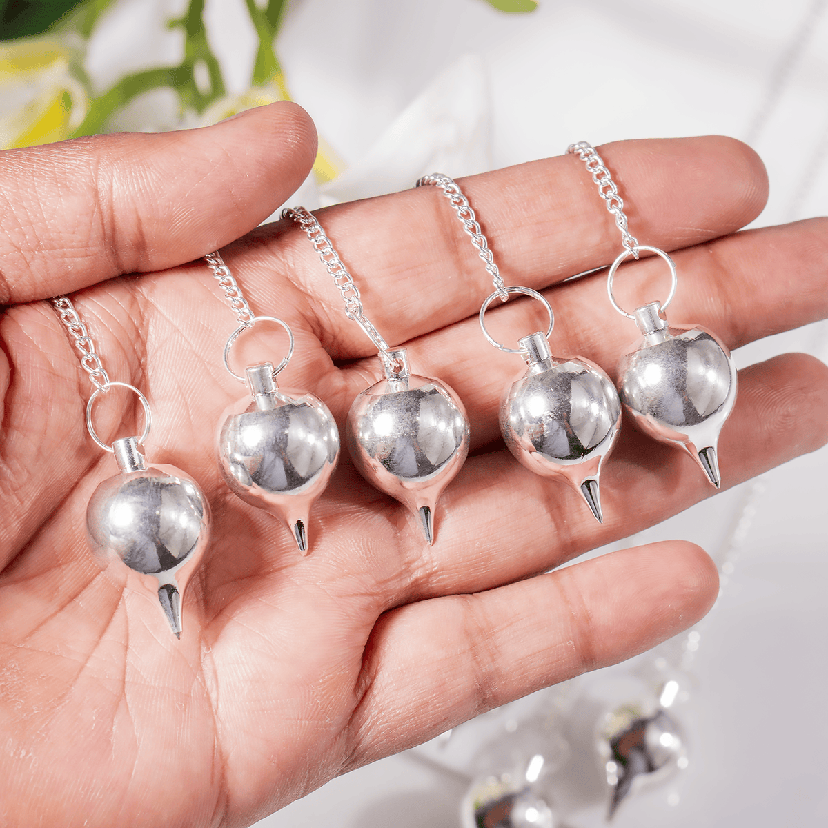 Brass Silver Metal Pendulums, Solid Ball Pendulum.
