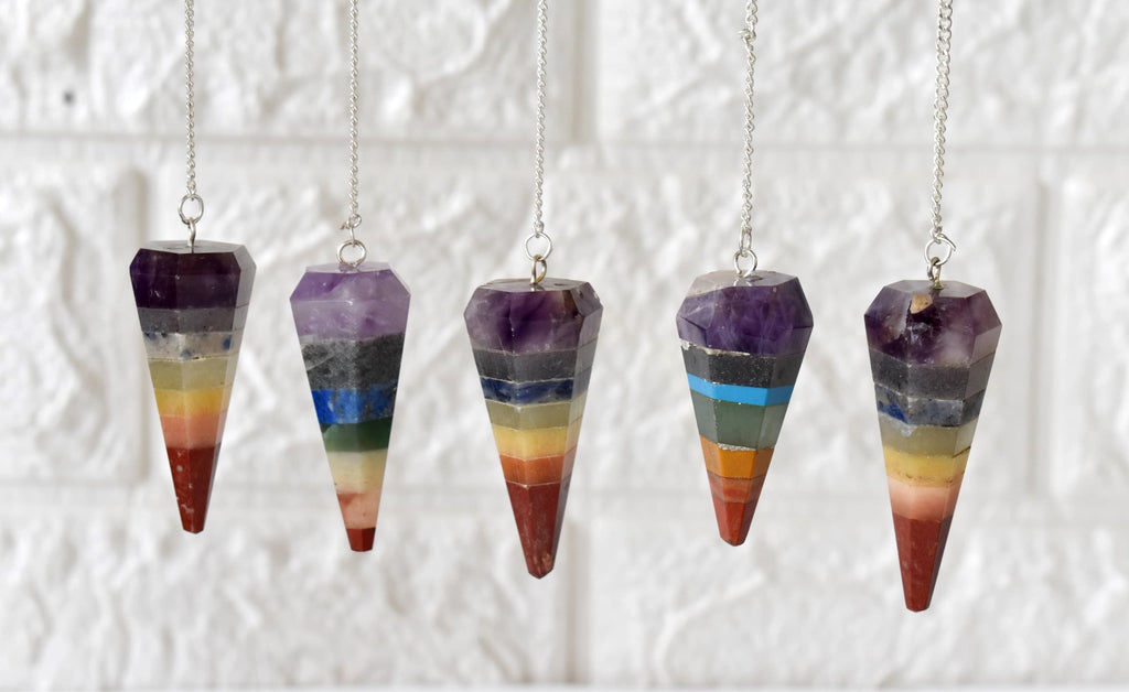 Chakra Pendulums, 7 Chakras crystals Pendulums.
