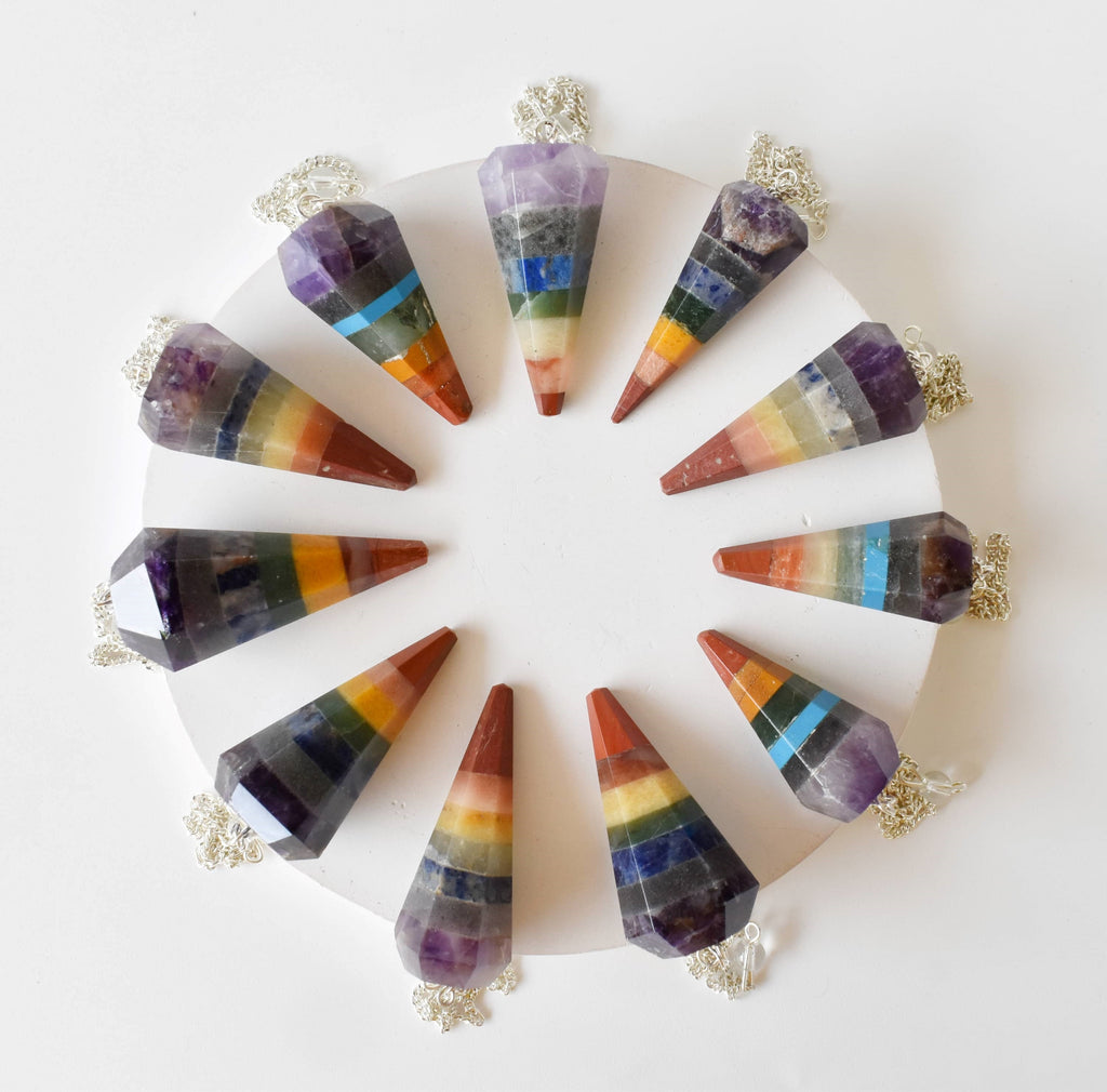 Chakra Pendulums, 7 Chakras crystals Pendulums.