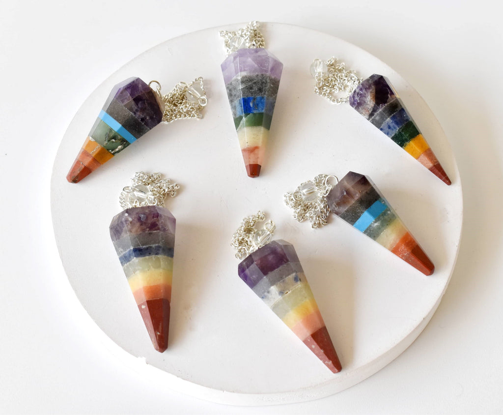 Chakra Pendulums, 7 Chakras crystals Pendulums.