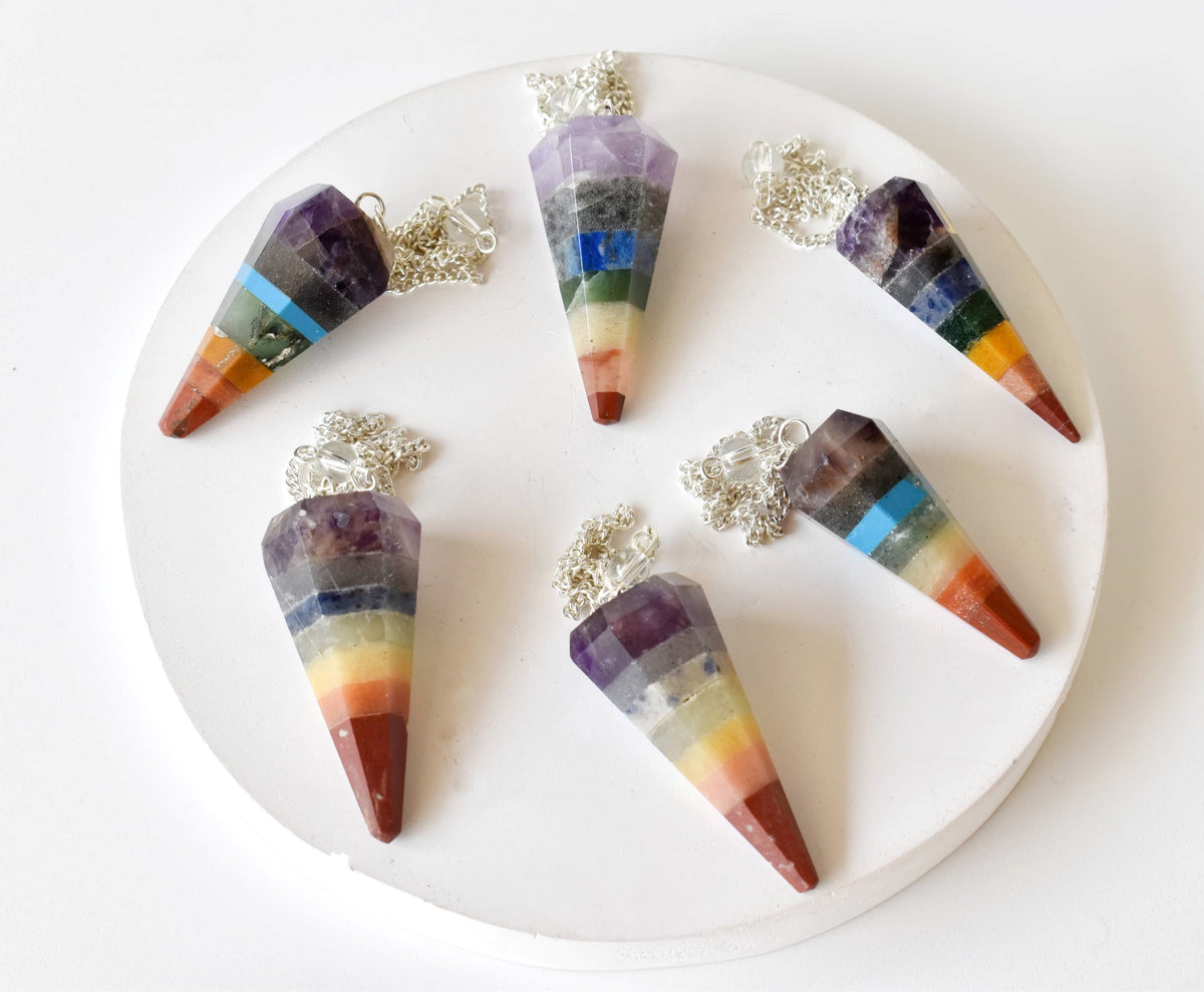 Chakra Pendulums, 7 Chakras crystals Pendulums.