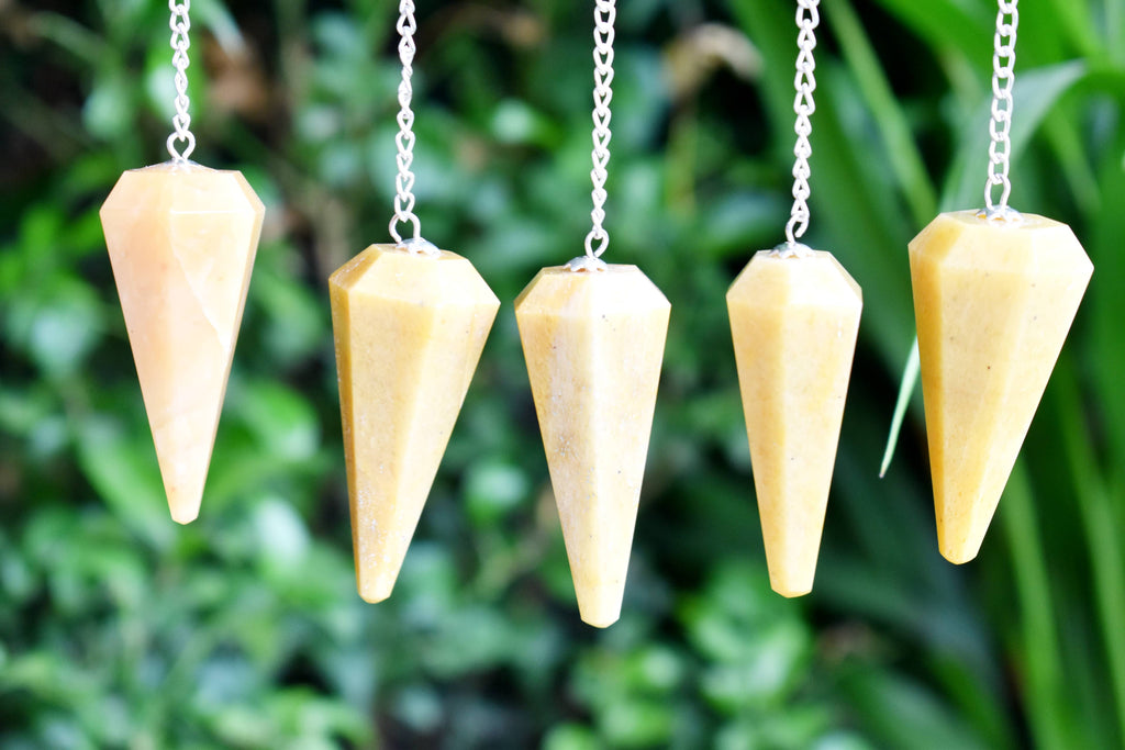 Yellow Aventurine Faceted Hexagon Pendulum, Crystal Pendulum