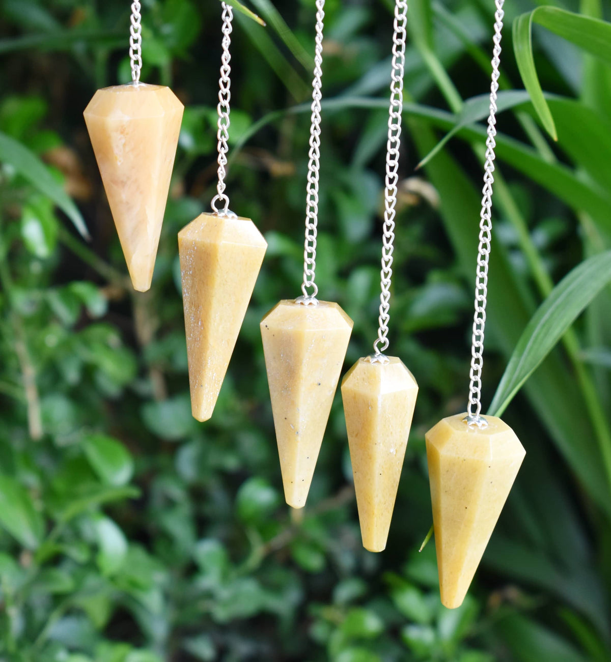 Yellow Aventurine Faceted Hexagon Pendulum, Crystal Pendulum