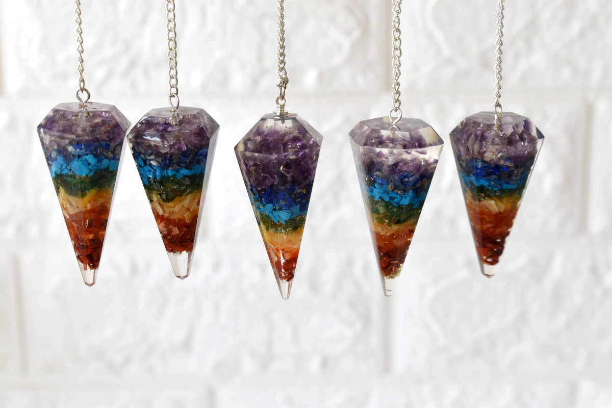 Chakra Pendulums, 7 Chakras crystals Pendulums.
