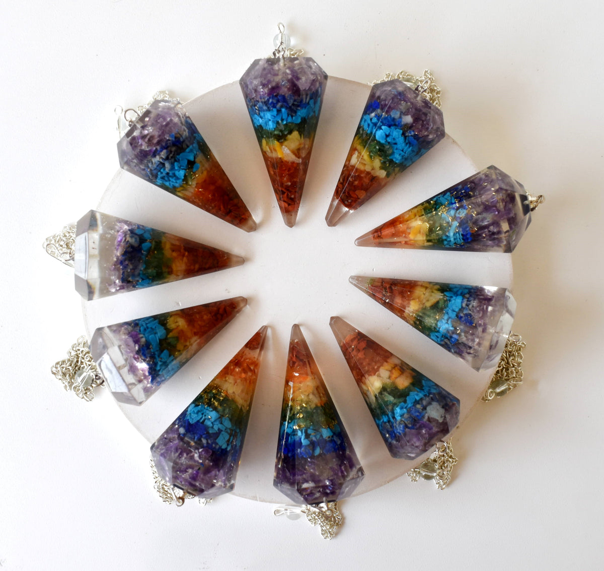 Chakra Pendulums, 7 Chakras crystals Pendulums.
