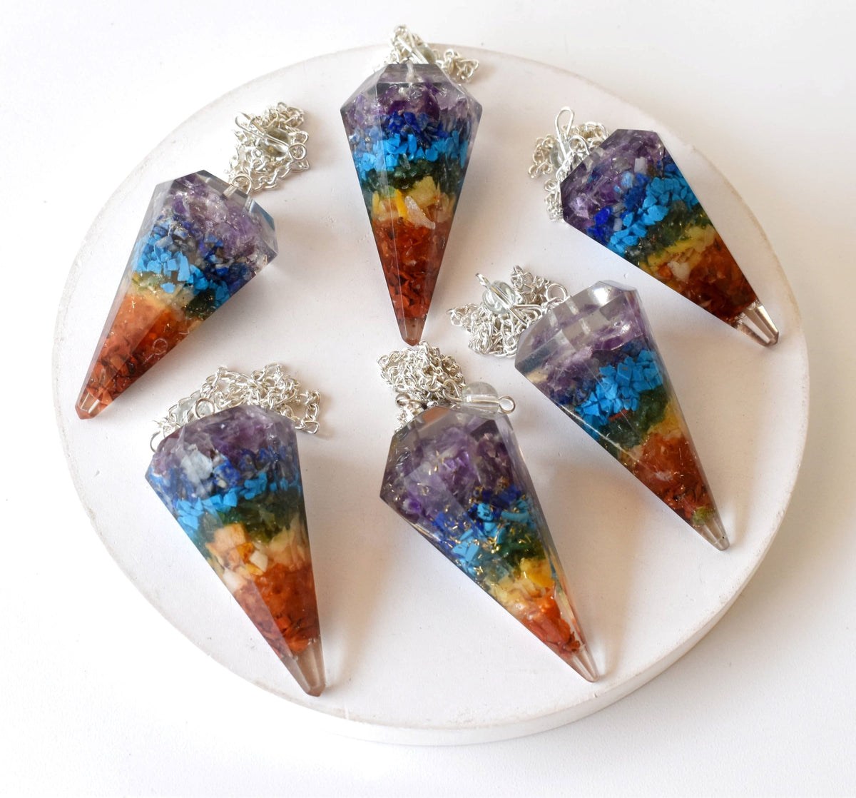 Chakra Pendulums, 7 Chakras crystals Pendulums.
