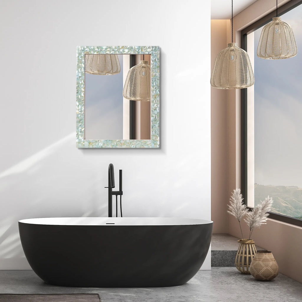 Make To Order Mother Of Pearl Green Mirror in 7 Sizes | Mirror | Wiccan Center