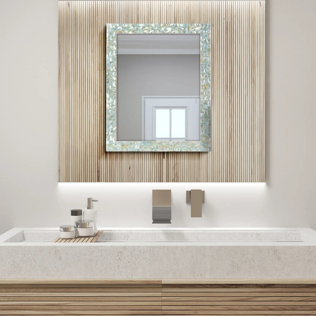 Make To Order Mother Of Pearl Green Mirror in 7 Sizes | Mirror | Wiccan Center
