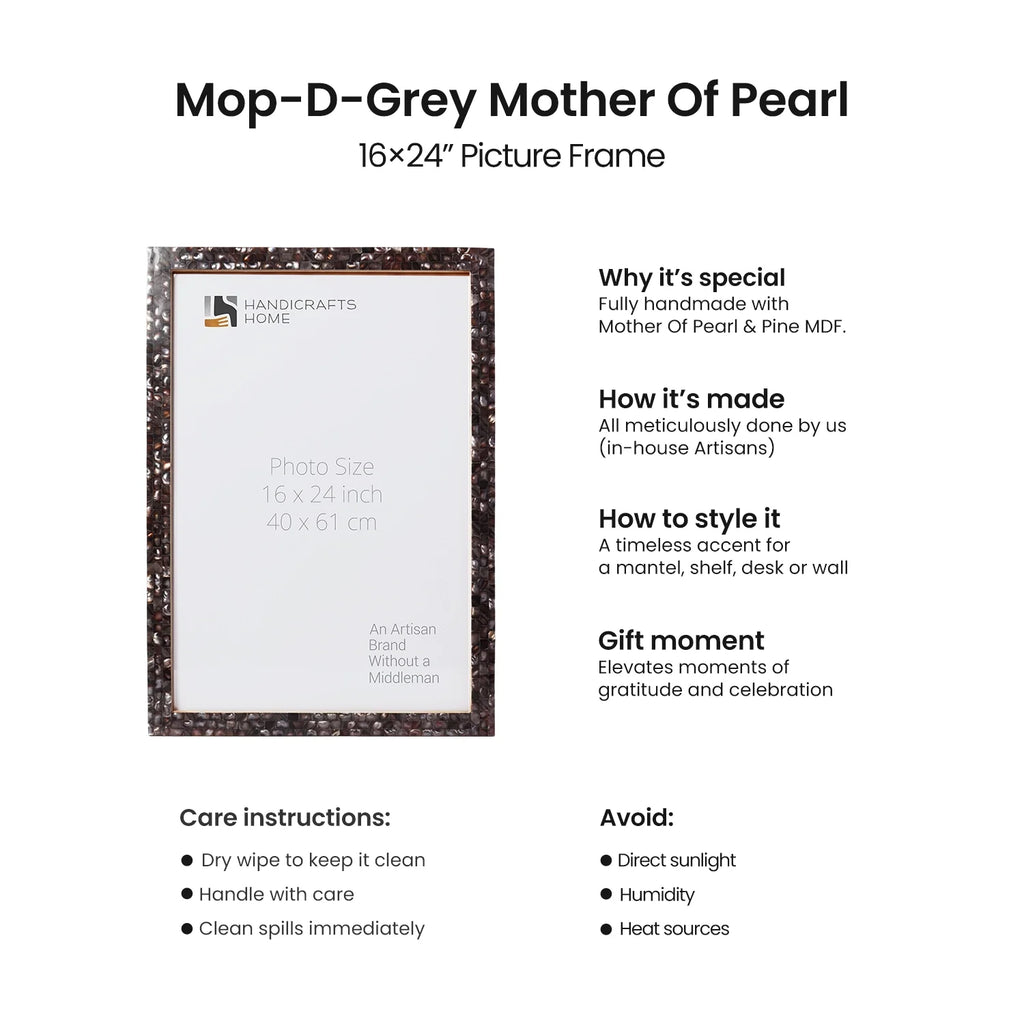 Poster Frame Mother of Pearl Collection, Grey, 20 Sizes | Picture Frames | Wiccan Center