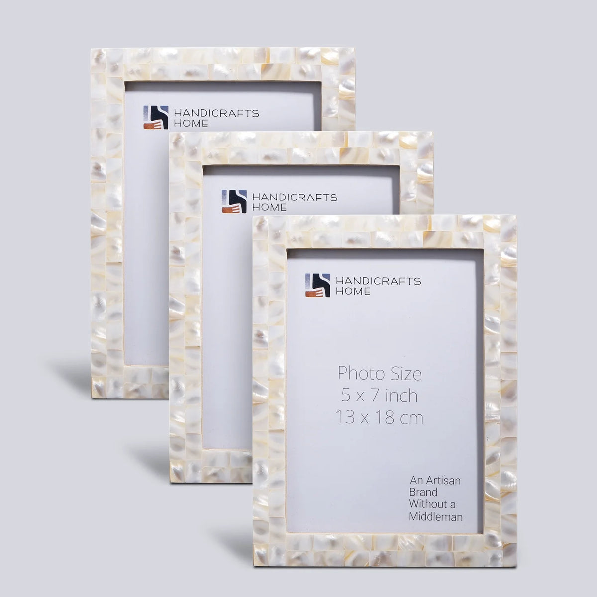 Mother of Pearl Picture Frame Set of 3 | Mother of Pearl Collection | Fits 5x7 Photos | Picture Frames | Wiccan Center