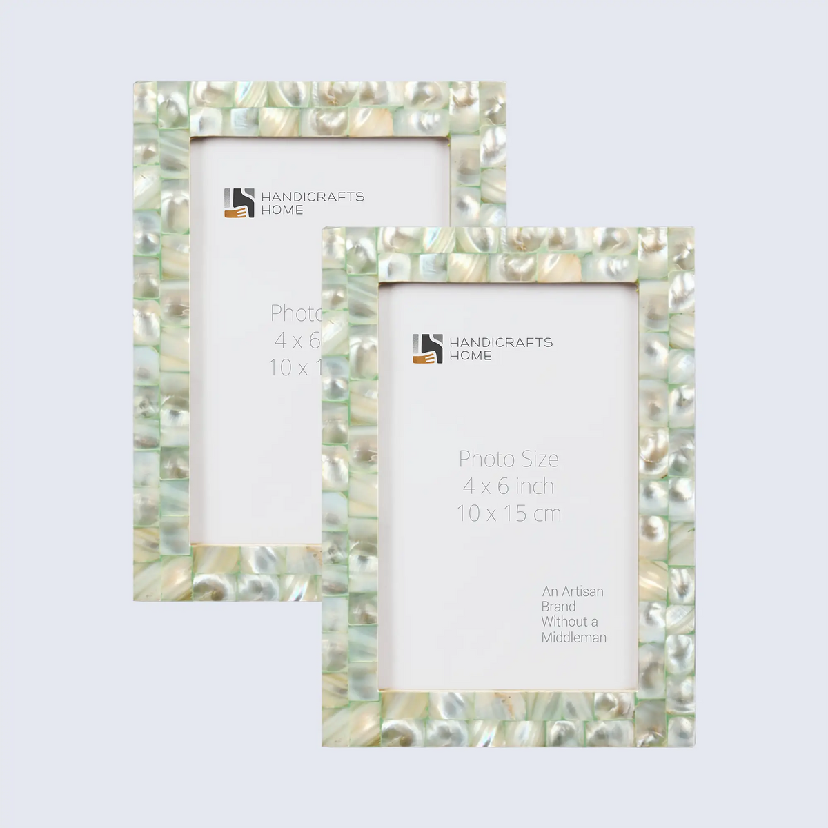 Picture Frame Mother of Pearl Collection Mother of Pearl Green Pack of 2 -3 sizes | Picture Frames | Wiccan Center