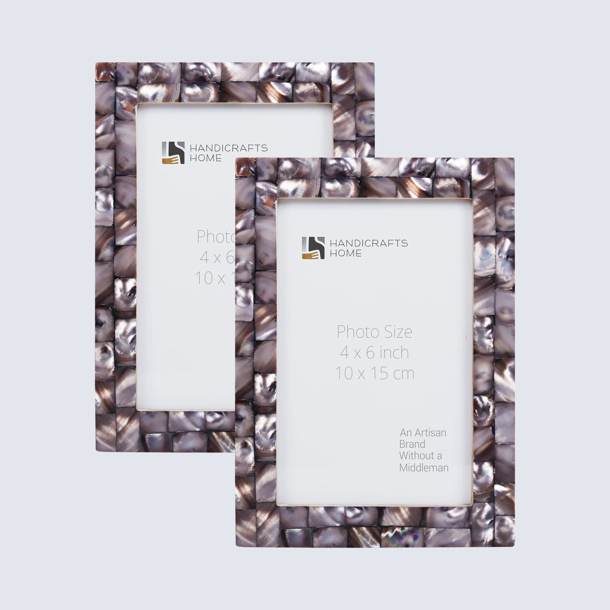 Picture Frame Mother of Pearl Collection Mother of Pearl Dark Grey Pack of 2 -3 sizes | Picture Frames | Wiccan Center