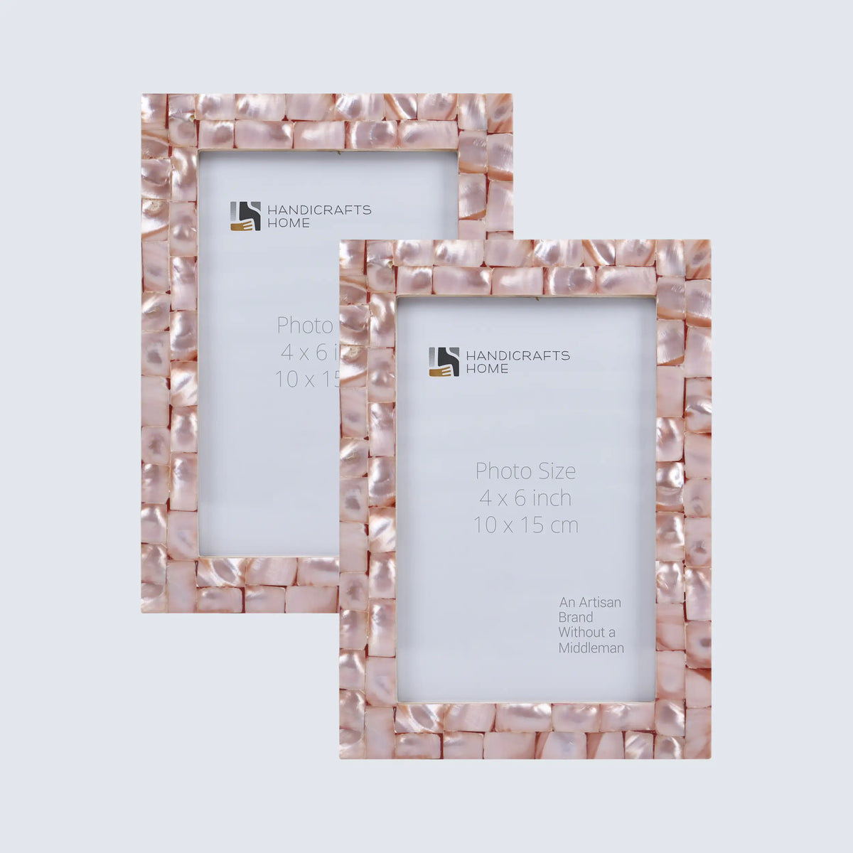 Picture Frame Mother of Pearl Collection Pack of 2 Pink - 3 Sizes | Picture Frames | Wiccan Center