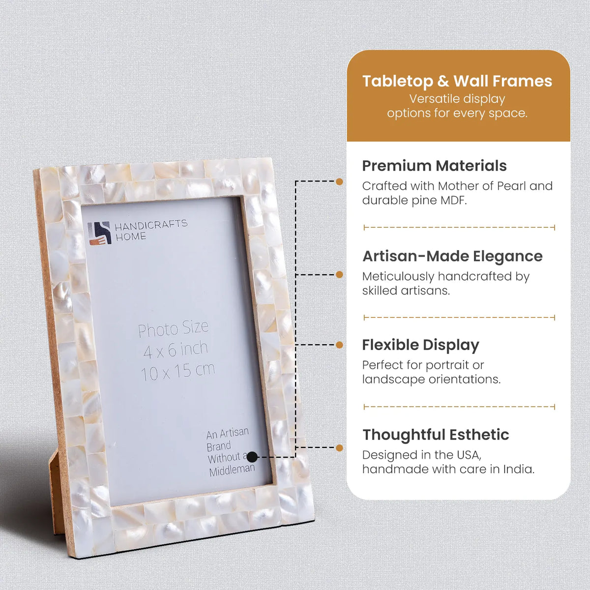 Mother of Pearl Inlay Picture Frame White 4x6 5x7 8x10 | Picture Frames | Wiccan Center