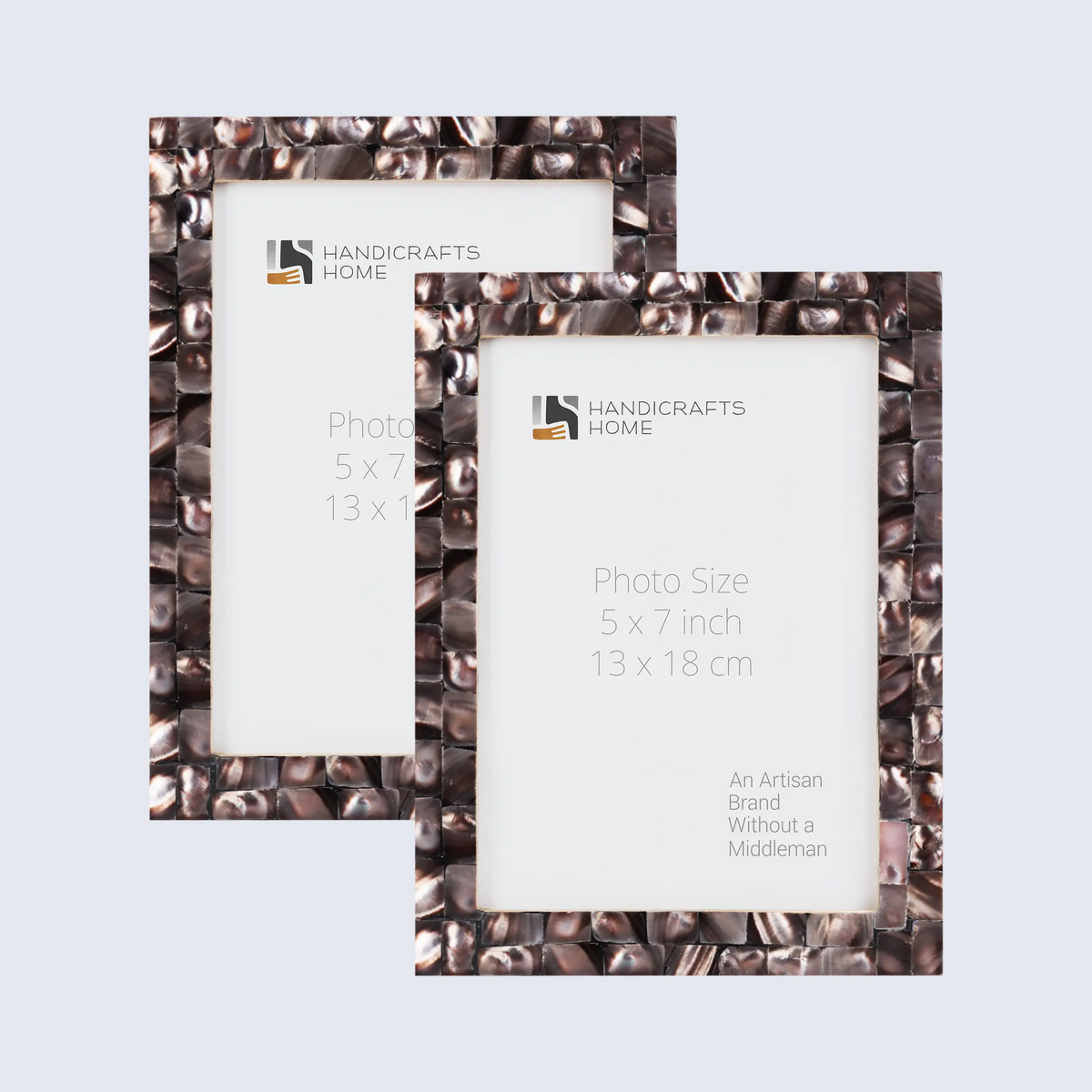 Picture Frame Mother of Pearl Collection Mother of Pearl Dark Grey Pack of 2 -3 sizes | Picture Frames | Wiccan Center
