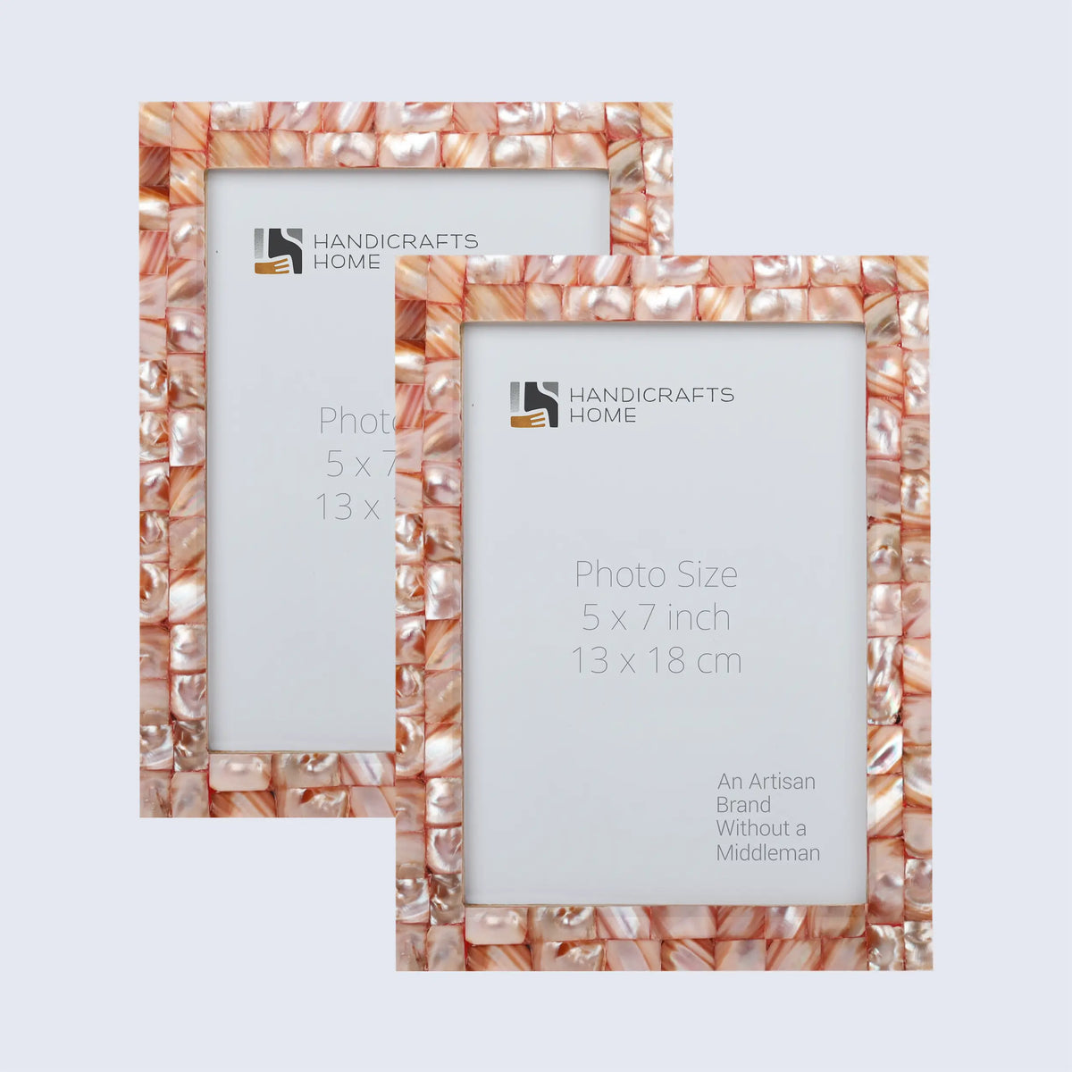 Picture Frame Mother of Pearl Collection Pack of 2 Pink - 3 Sizes | Picture Frames | Wiccan Center