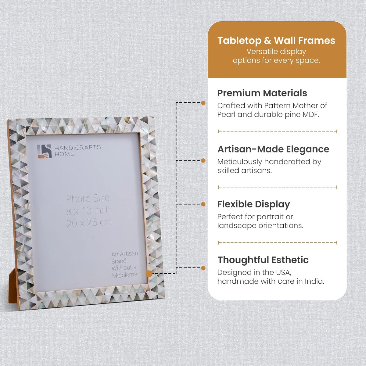 Picture Frames Pearlescent Abyss Collection Mother of Pearl White 3 Sizes | Picture Frames | Wiccan Center