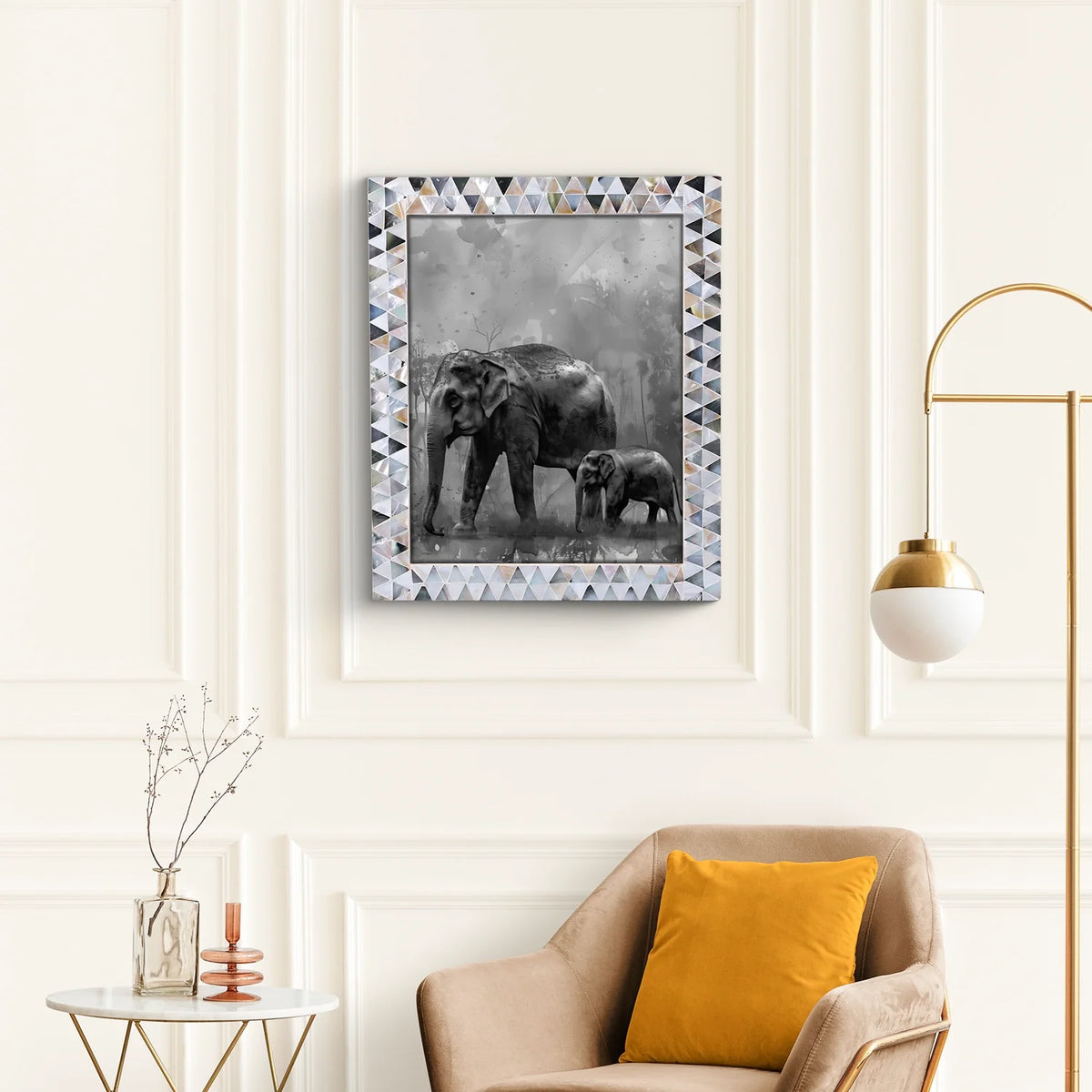 Picture Frames Pearlescent Abyss Collection Mother of Pearl White 3 Sizes | Picture Frames | Wiccan Center
