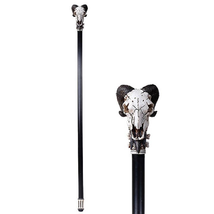 Ram Horn Skull Decorative Walking Cane | Toys and Collectible | Wiccan Center