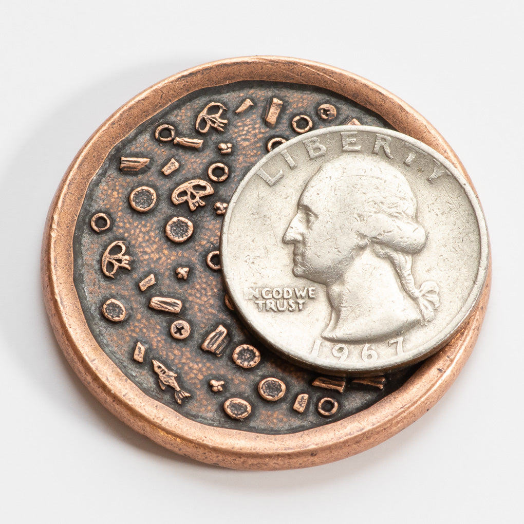Supreme Pizza Coin in Copper with Tiny Pizza Box