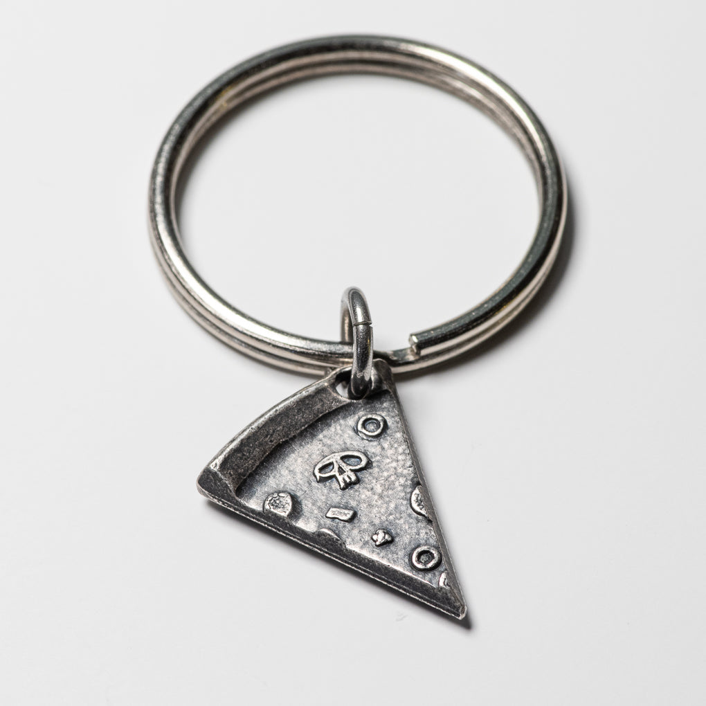 Single Silver Slice of Supreme Pizza Necklace or Keychain | Charms & Pendants | Wiccan Center