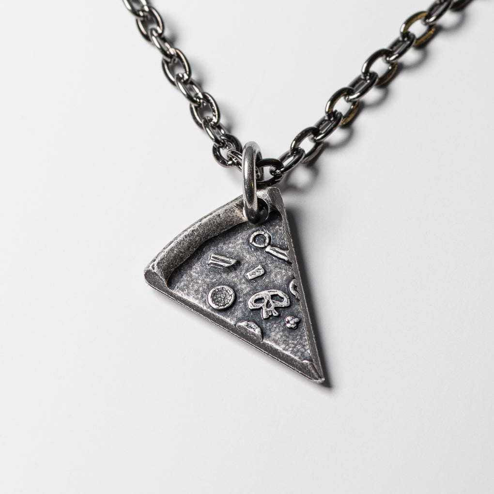 Single Silver Slice of Supreme Pizza Necklace or Keychain | Charms & Pendants | Wiccan Center