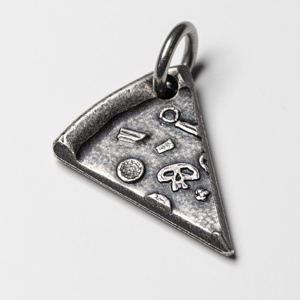 Single Silver Slice of Supreme Pizza Necklace or Keychain | Charms & Pendants | Wiccan Center