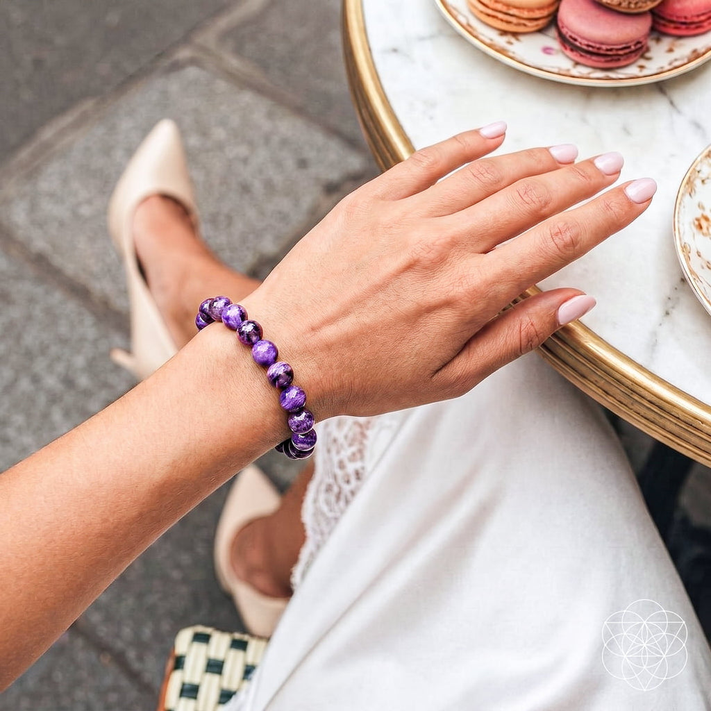 Unshakeable Intuition - Rare Siberian Charoite Bracelet | Bracelet | Wiccan Center