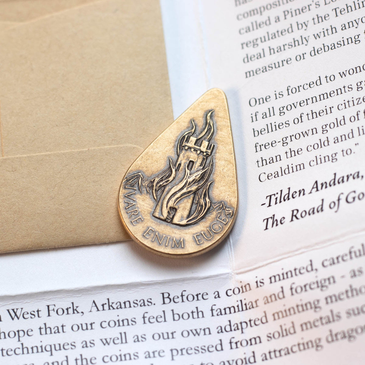 Tehlin Penance Piece - Kingkiller Chronicle Coin in Bronze