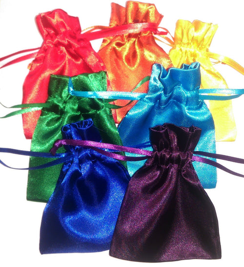 7 Satin Pouches Chakra Set | Satin Bags | Wiccan Center