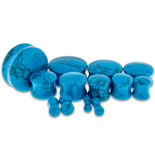 Turquoise Dyed Howlite Stone Plugs | | Wiccan Center