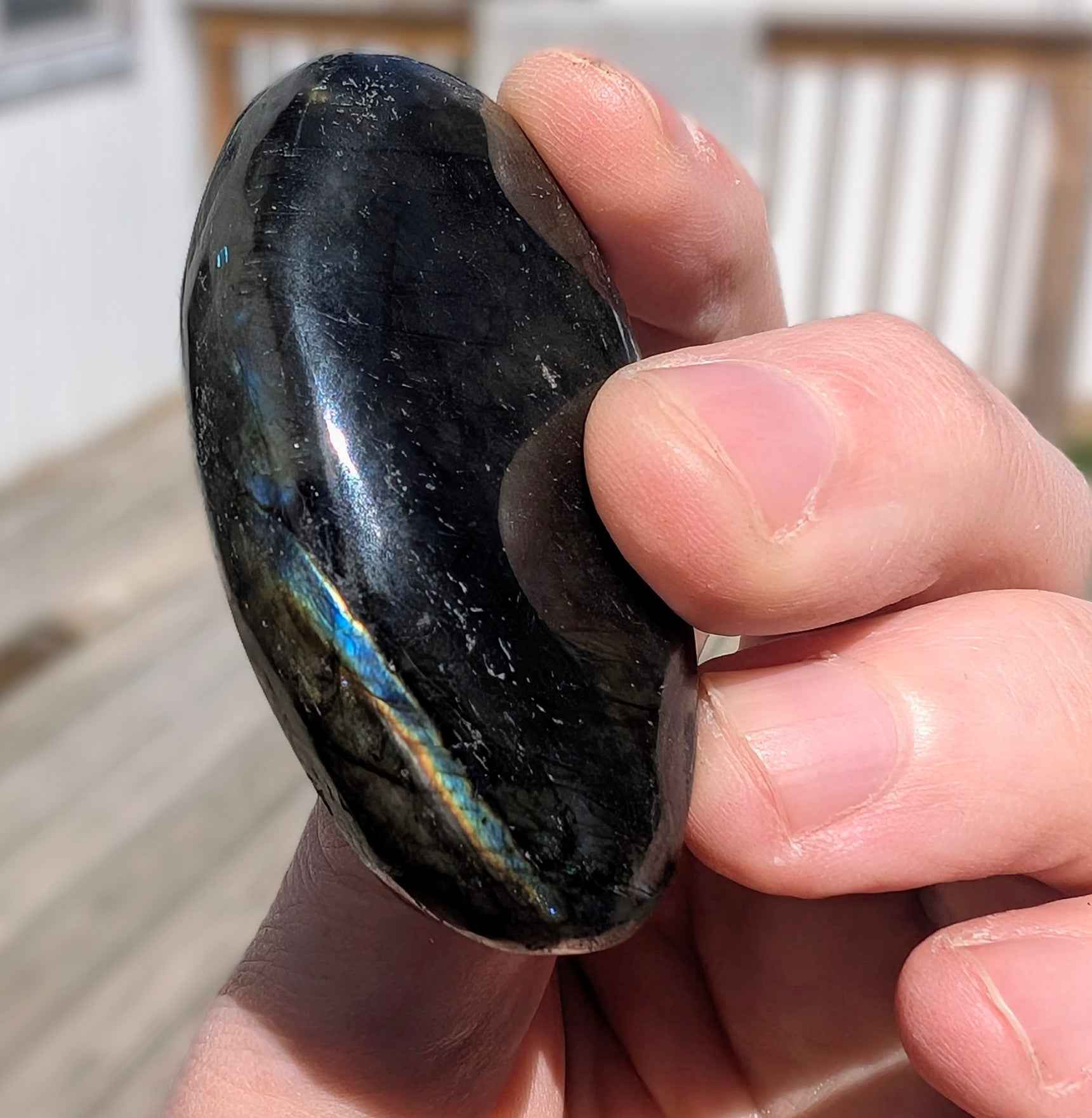 Labradorite Palm Stone – Transformation, Intuition & Protective Energy | | Wiccan Center