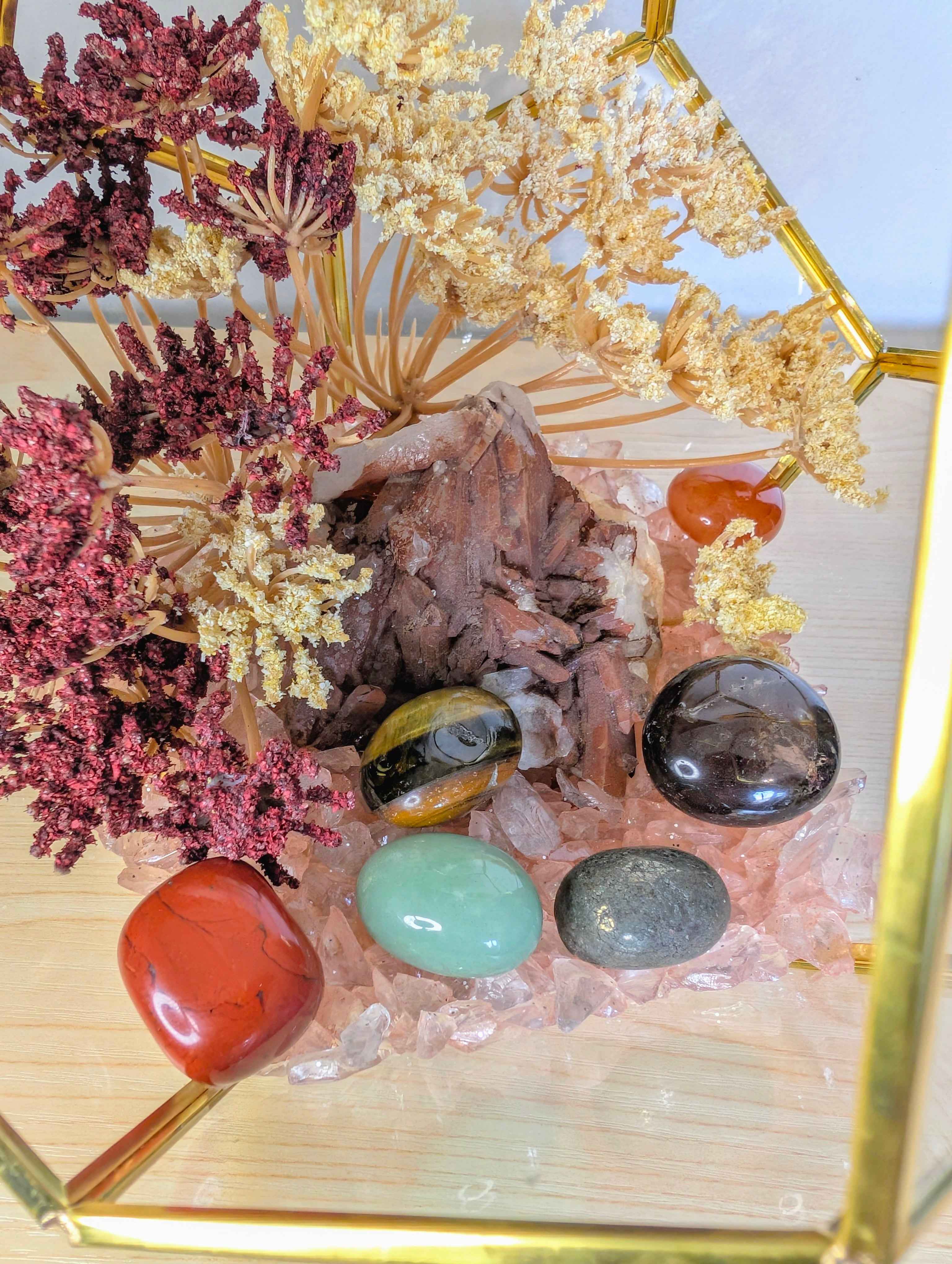 Crystal Geode Terrarium Hematoid Quartz - Grounded Garden | | Wiccan Center