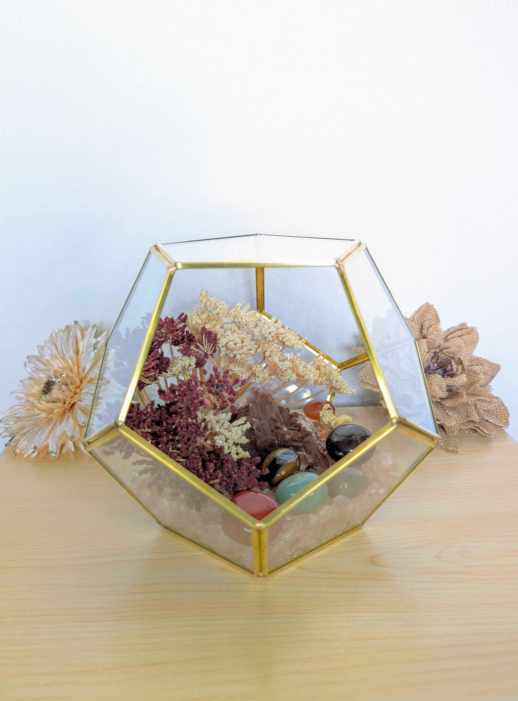 Crystal Geode Terrarium Hematoid Quartz - Grounded Garden | | Wiccan Center