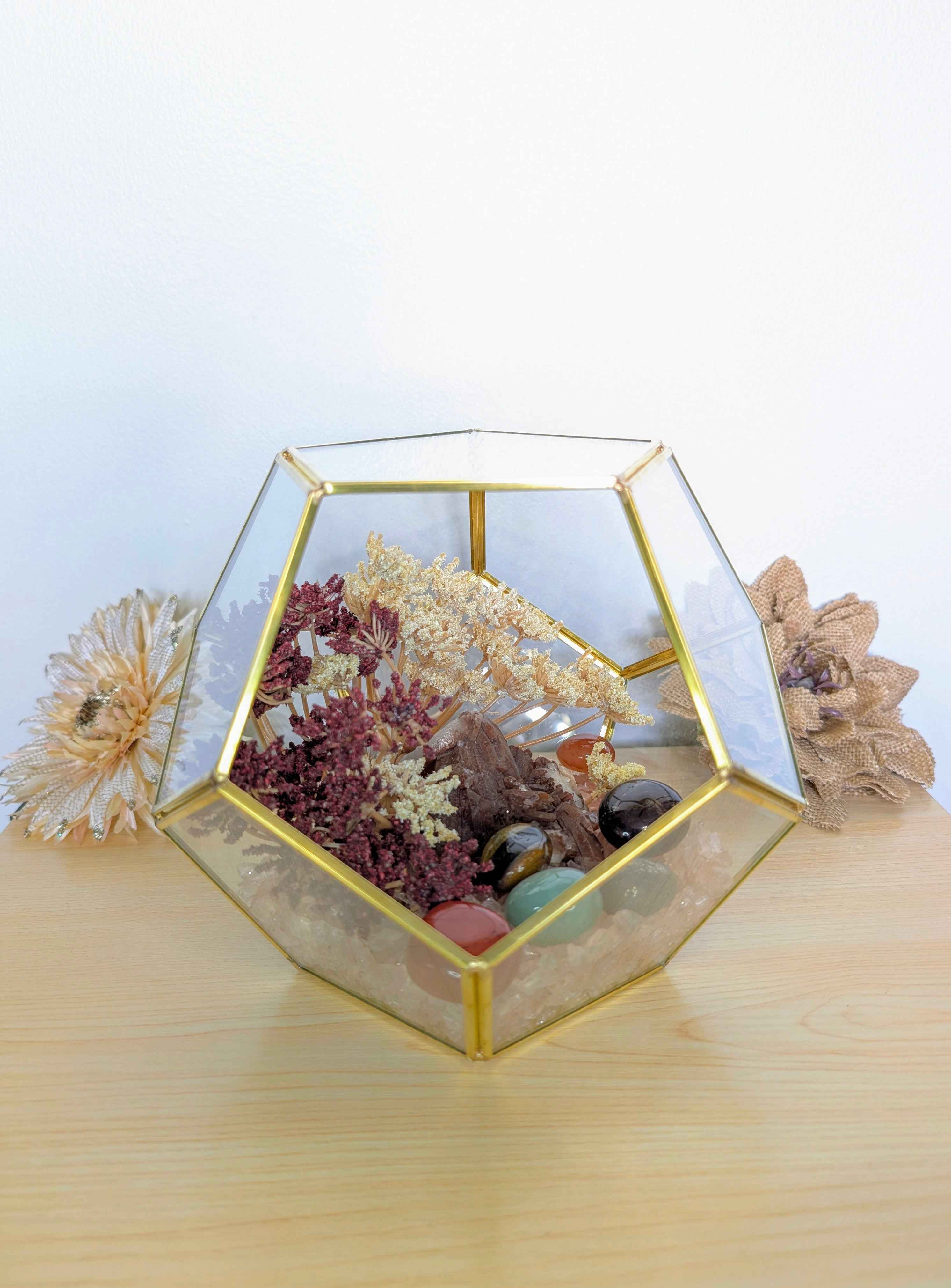 Crystal Geode Terrarium Hematoid Quartz - Grounded Garden | | Wiccan Center