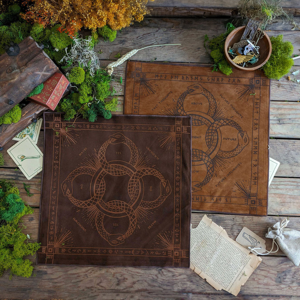 Green Glyphs Casting Cloth | Altar Cloth | Wiccan Center